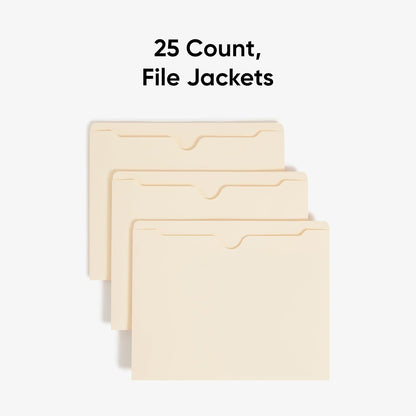 Smead File Jacket, Reinforced Straight-Cut Tab, Flat-No Expansion, Letter Size, Manila, 100 per Box (75500)
