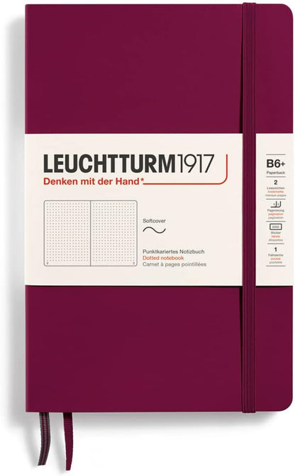 LEUCHTTURM1917 - Notebook Softcover Paperback B6+ - 123 Numbered Pages for Writing and Journaling (Ruled, Rising Sun)