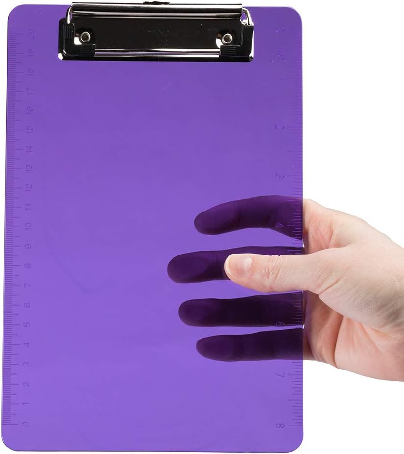 JAM PAPER Small Plastic Memo Clipboards with Low Profile Metal Clip - Mini (6 x 9) - Blue - Clip Board Sold Individually