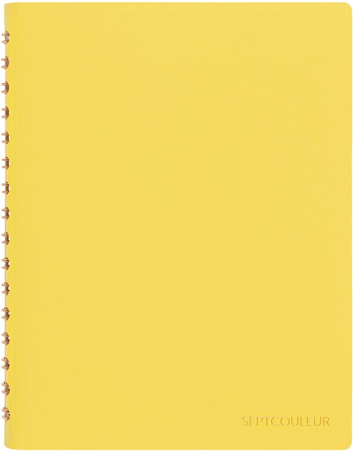 Maruman Septcouleur Grid Notebook- A5, 8.35" x 6.22", 100 Sheets / 200 Pages, 3mm Graph Paper Journal, Durable Rose Gold Wire-bound Spiral, Water Resistant Cover, Spicy Coral Pink, Made in Japan