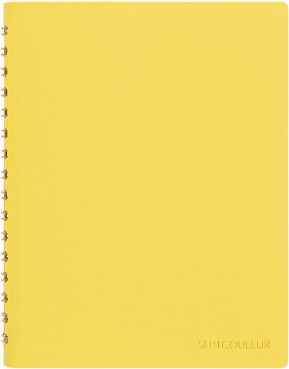 Maruman Septcouleur Grid Notebook- A5, 8.35" x 6.22", 100 Sheets / 200 Pages, 3mm Graph Paper Journal, Durable Rose Gold Wire-bound Spiral, Water Resistant Cover, Spicy Coral Pink, Made in Japan