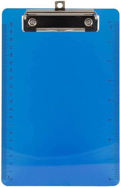 JAM PAPER Small Plastic Memo Clipboards with Low Profile Metal Clip - Mini (6 x 9) - Blue - Clip Board Sold Individually