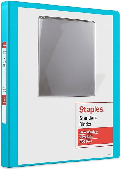 Staples Standard 2-Inch 3-Ring View Binder, Holds Up to 450 Sheets, Orange, Durable Binder for Office & School