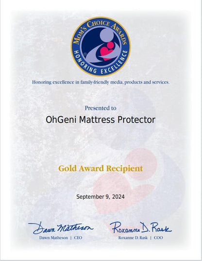 OhGeni 100% Waterproof Queen Size Mattress Protector,Soft Mattress Pad, Cooling Breathable Fitted Sheets,Washable Bed Cover,Non-Slip Deep Pocket,Noiseless for Bedroom