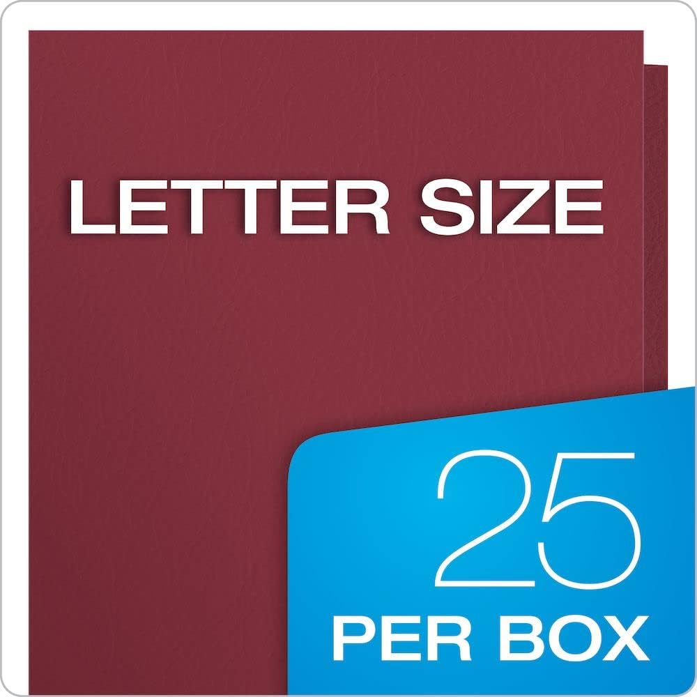 Oxford Twin-Pocket Folders, Textured Paper, Letter Size, Dark Blue, Holds 100 Sheets, Box of 25 (57538EE)