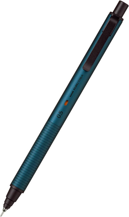 Uni Kuru Toga Metal Mechanical Pencil, Auto Lead Rotation, 0.5mm Fine Point, All-Metal Body, Silent Blue, M5KH1P.10