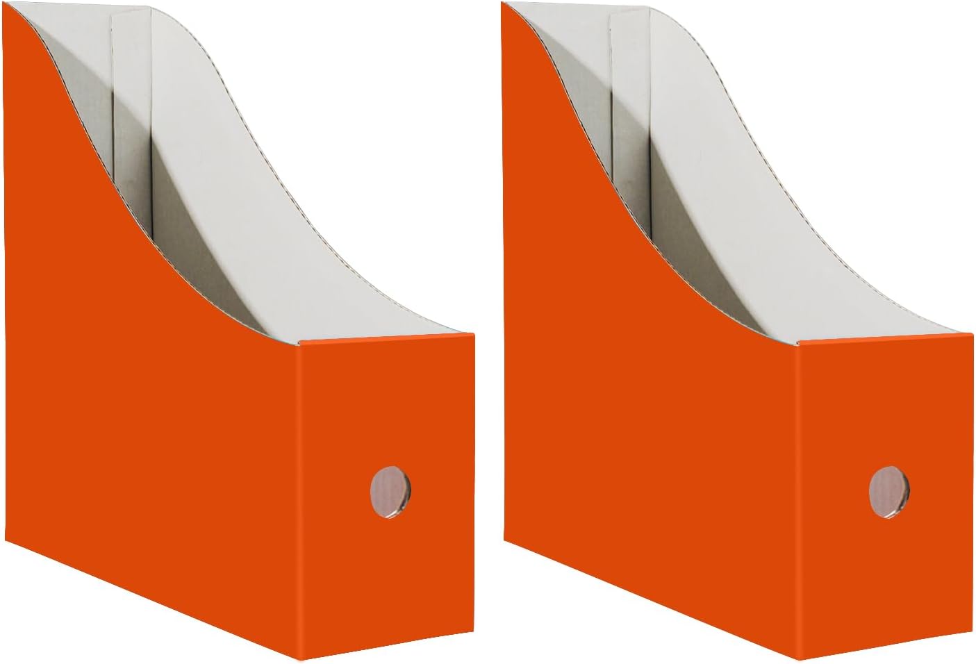Limitliho 2 Pack White Magazine Holde, Vertical Book Bins for Classroom and Library Use, 10.6'' ×10.2'' ×3.5'' Inch Vertical File Folder Box