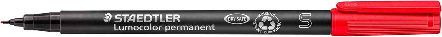 STAEDTLER Lumocolor Permanent Pen 317 Medium 1.0mm Line - Assorted Colours (Pack of 8) (317 WP8 ST), pack of 8