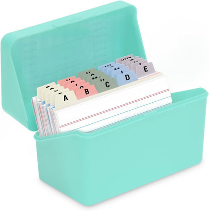 H4D 3x5 Index Card Holder with 100 Heavyweight Ruled Index Cards and 25 Plastic Dividers, Black