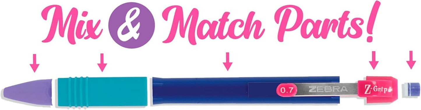 Zebra Pen, Z-Grip Mechanical Pencil, Smooth Writing, Latex-Free Grip, 0.7mm Lead, #2 HB, Pre-Loaded with Lead and Eraser, for School, Office, Everyday Use, Refillable, Clear Barrel, 24-Pack, (15241)