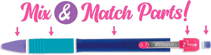 Zebra Pen, Z-Grip Mechanical Pencil, Smooth Writing, Latex-Free Grip, 0.7mm Lead, #2 HB, Pre-Loaded with Lead and Eraser, for School, Office, Everyday Use, Refillable, Clear Barrel, 24-Pack, (15241)