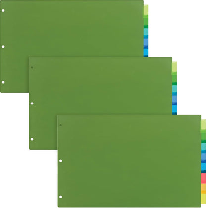 Avery Dividers for 3 Ring Binders, 8-Tab Plastic Binder Dividers, 11" x 17", Insertable Big Tabs, Multicolor (3 Sets of 11179)