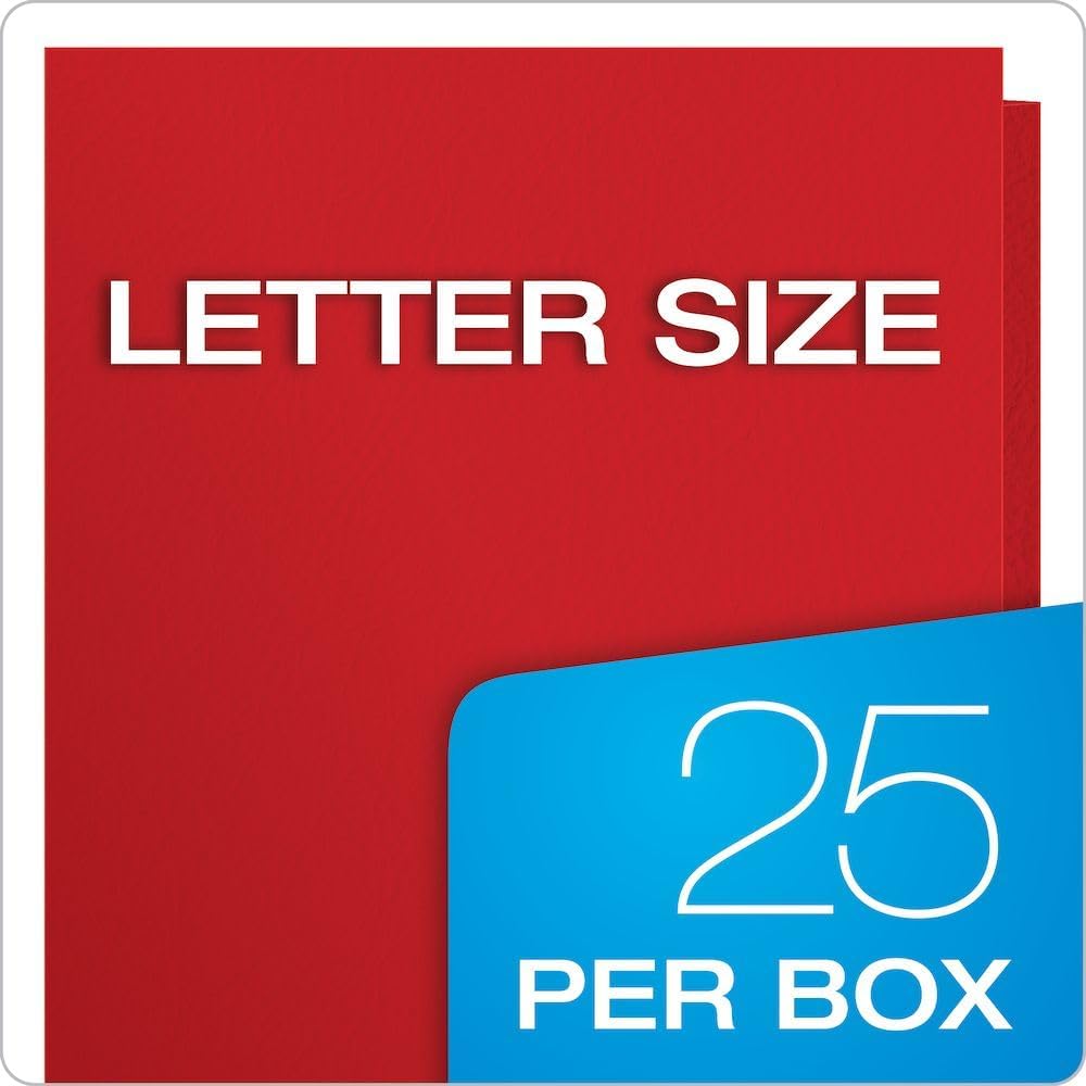 Oxford Twin-Pocket Folders, Textured Paper, Letter Size, Dark Blue, Holds 100 Sheets, Box of 25 (57538EE)
