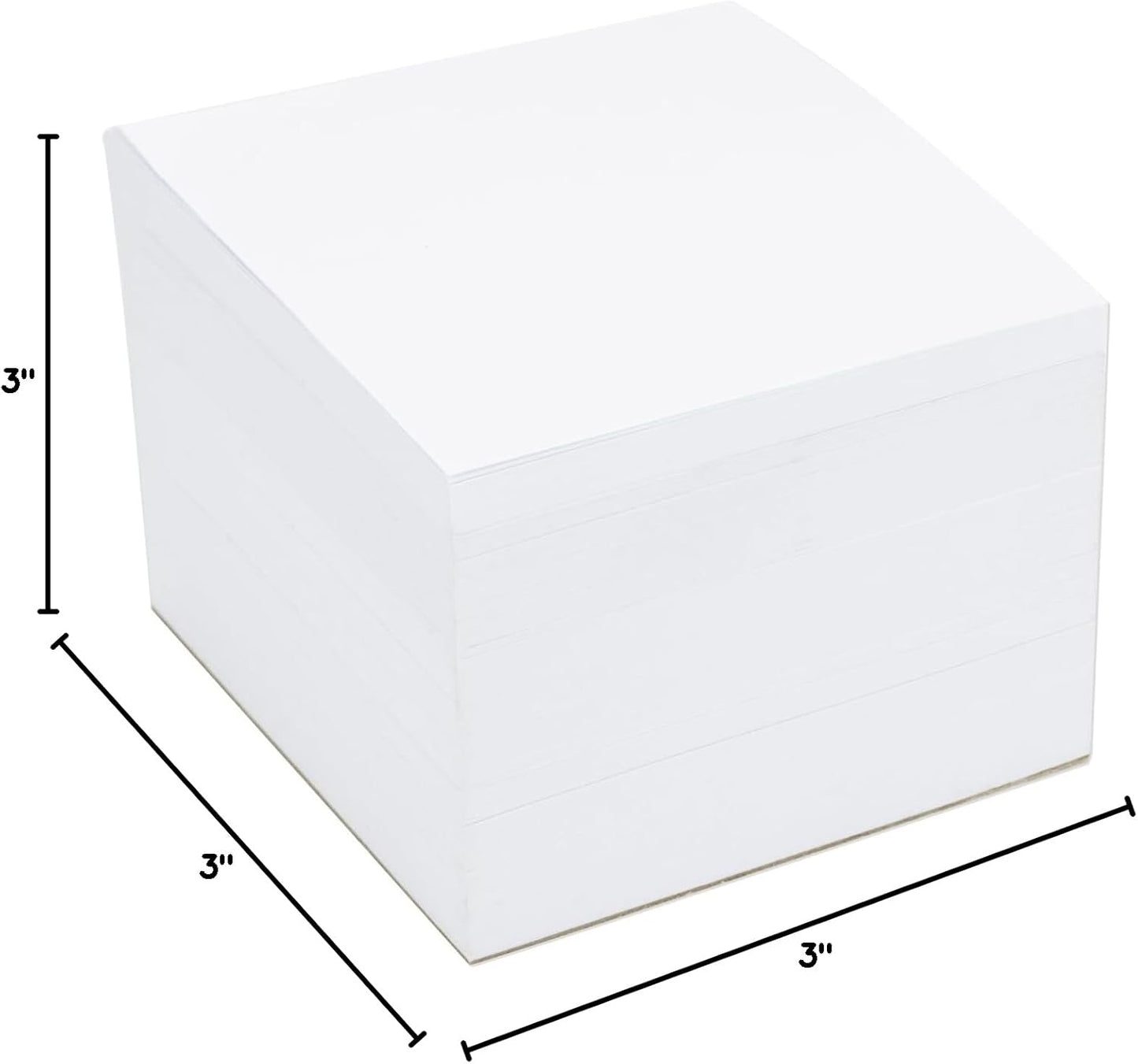 Hygloss Note Paper Cube - 3" Square Non-Sticky Memo Pad - 500 Sheets in White Color - Note Cubes - Perfect for Office & School Supplies - Not Sticky
