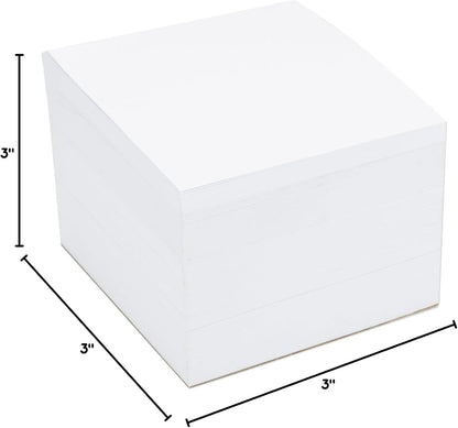 Hygloss Note Paper Cube - 3" Square Non-Sticky Memo Pad - 500 Sheets in White Color - Note Cubes - Perfect for Office & School Supplies - Not Sticky