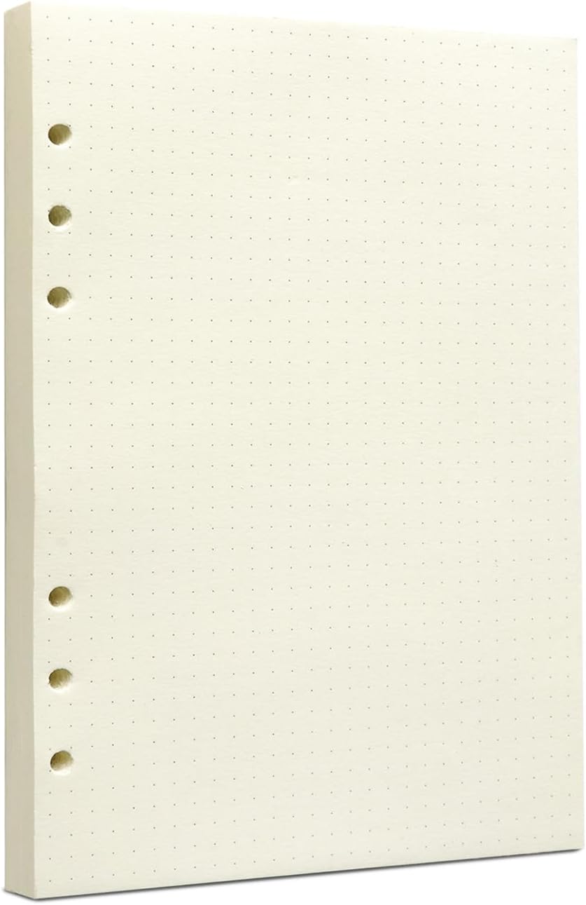 A5 Grid Filler Paper, 6-Hole Punched, 100GSM Graph Rule Paper/Quad Rule Filler Paper/Planner Inserts for Planners, Painting, and Bullet Journals,80 Sheets/160 Pages