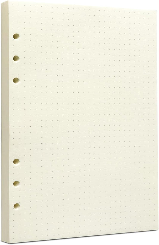 A5 Grid Filler Paper, 6-Hole Punched, 100GSM Graph Rule Paper/Quad Rule Filler Paper/Planner Inserts for Planners, Painting, and Bullet Journals,80 Sheets/160 Pages