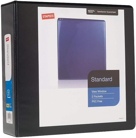 Staples Standard 2-Inch 3-Ring Non-View Binder, Holds Up to 450 Sheets, Blue, Durable Binder for Office & School