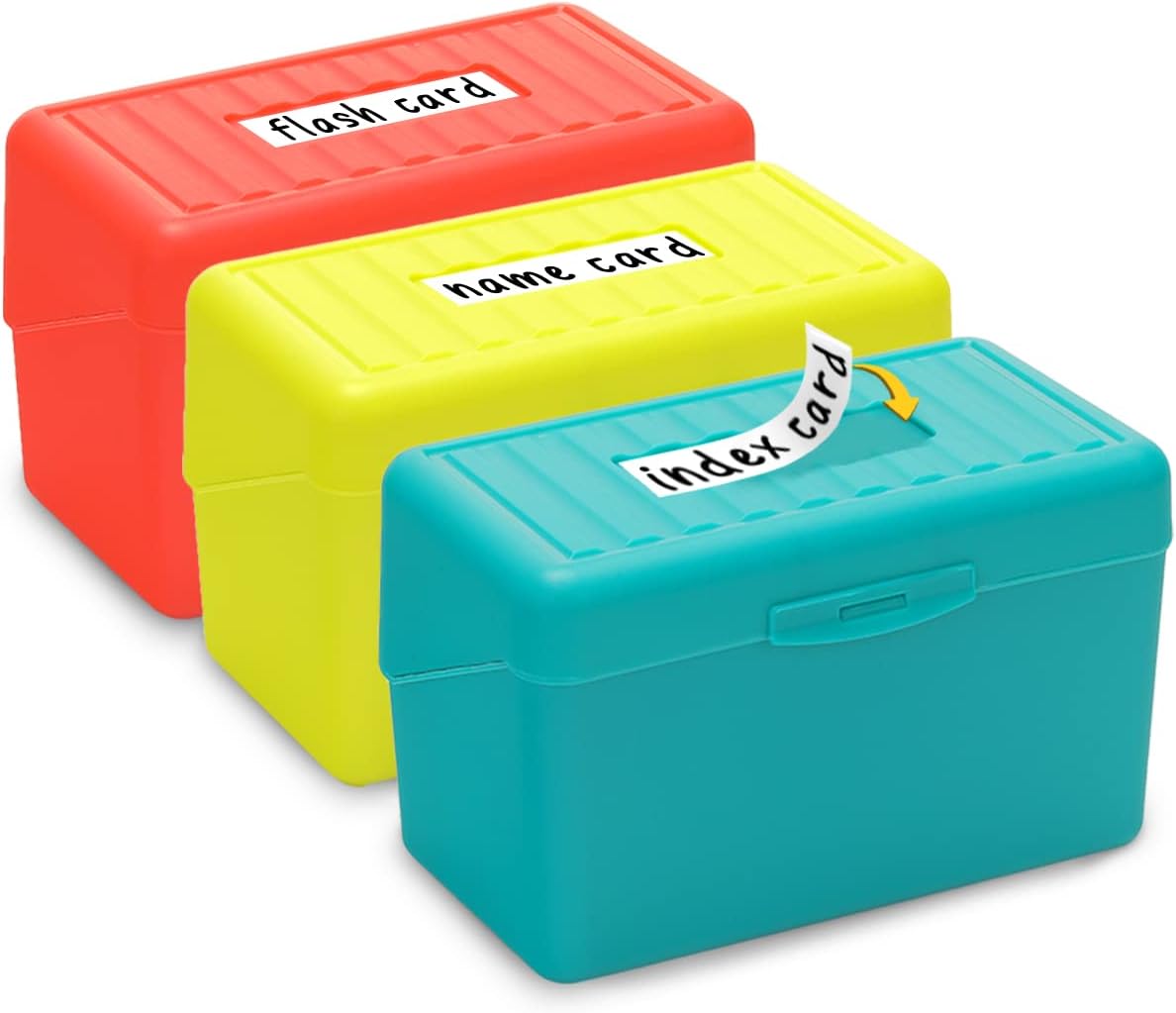 H4D Index Card Holder 3x5, Index Card Box Organizer Case, 3x5 Flash Note Card Holder, 3 Packs (Pastel Colors)