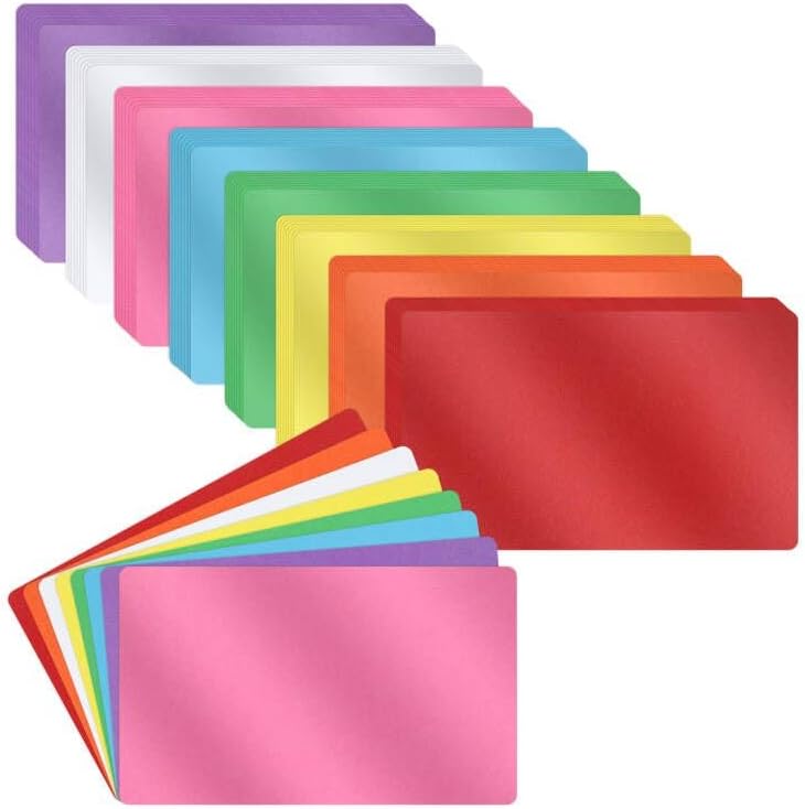 120 Pcs Dry Erase Index Cards Notecards Blank Reusable Flash Cards Sheets Game Cards Study Business Note Cards for School Office Housework Taking To Do List(Rainbow, 3 x 5 Inch)