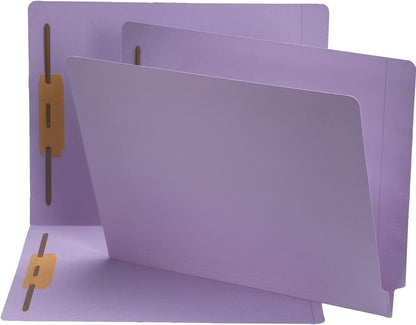 Smead Heavyweight End Tab Fastener File Folder, Shelf-Master® Reinforced Straight-Cut Tab, 2 Fasteners, Letter Size, Manila, 50 per Box (34215)