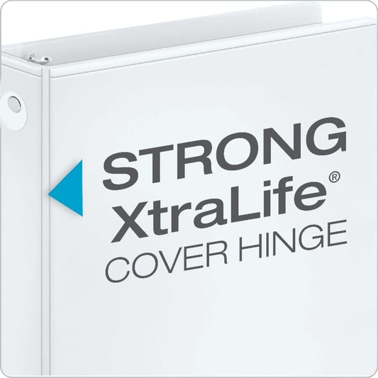 Cardinal 2 Inch 3 Ring Binders, White, 4 Pack, Round Ring Binder, Holds 475 Sheets, PVC Free, Customizable Covers, 2 Pocket View Binders for Office and School Organization