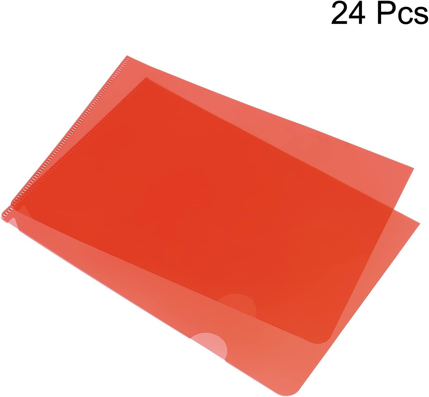PATIKIL l Type Folders 24 Pack 8.9 x 6.3 Inches A5 Plastic Clear Document Folder File Jacket Sleeves Project Pockets, Yellow