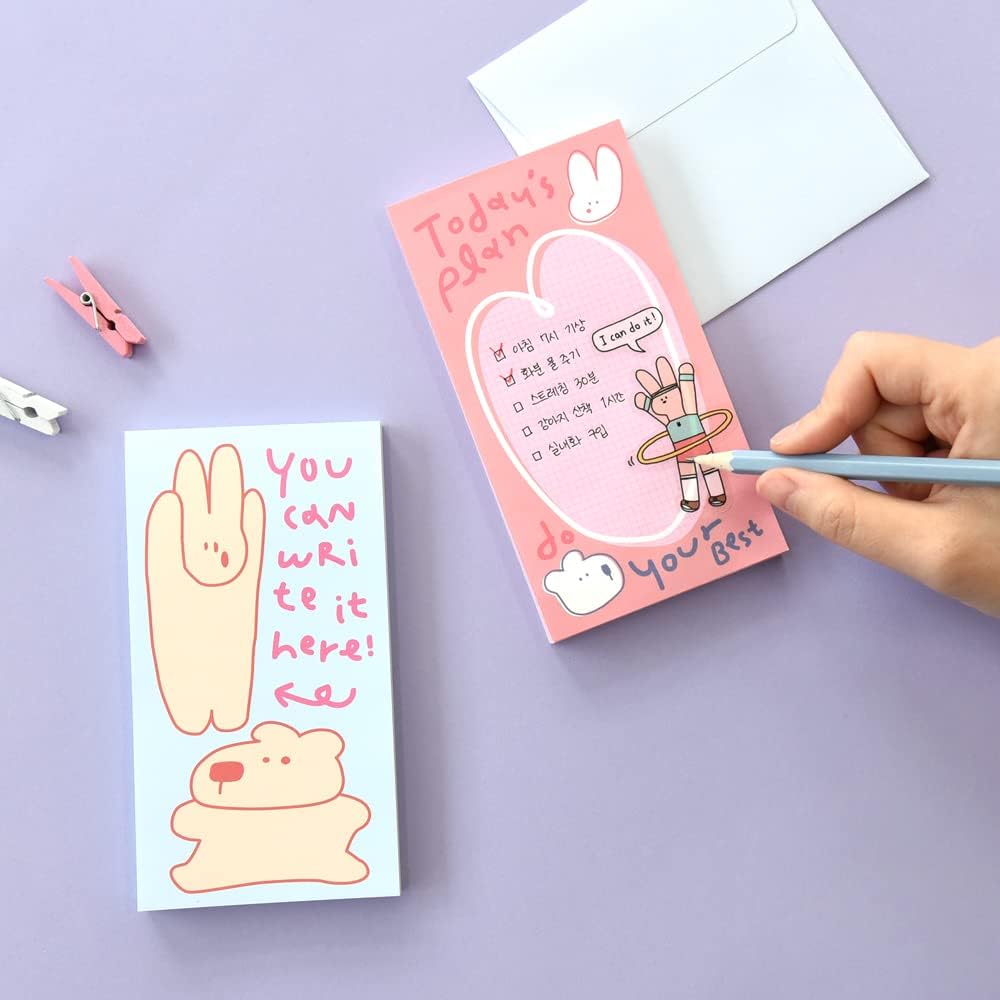 Monolike Memopad Memories design B SET - 4 Packs, 4 Different Designs, 100 Sheets Per Pad, Total 400 Sheets, Note pads, Writing pads, 3.15 x 4.17 Inches