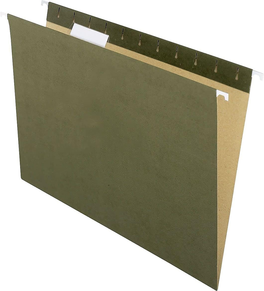 EarthWise by Pendaflex 100% Recycled Hanging Folders, Letter Size, 1/5 Cut, Natural, 25 per Box (74542)