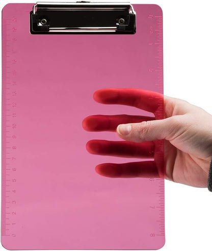 JAM PAPER Small Plastic Memo Clipboards with Low Profile Metal Clip - Mini (6 x 9) - Blue - Clip Board Sold Individually