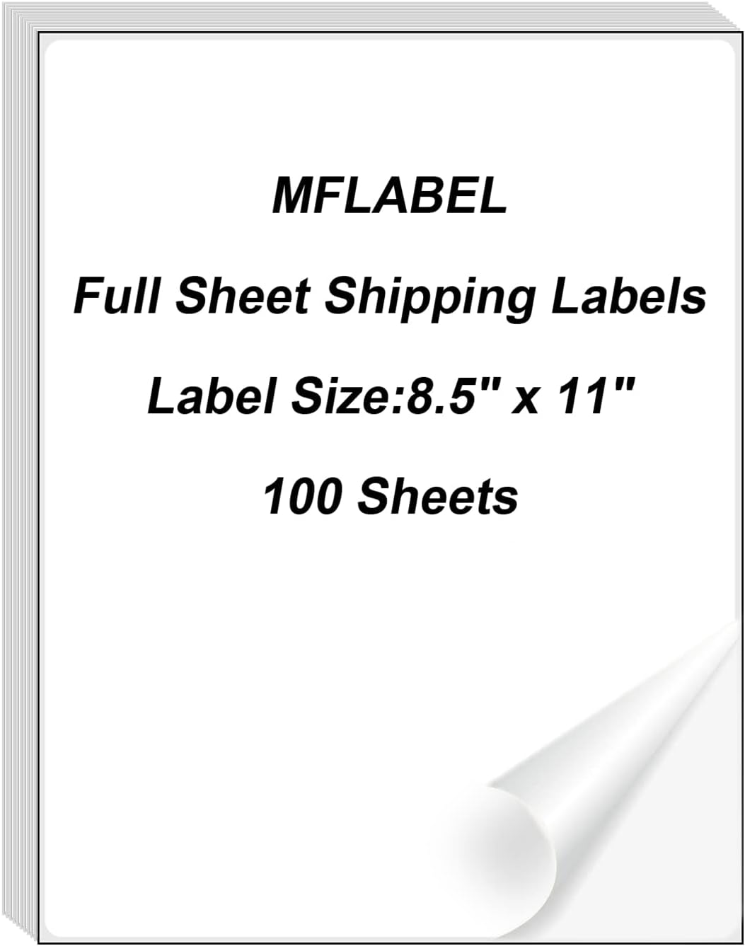 MFLABEL Half Sheet Shipping Labels - 200 Self Adhesive Sticker Sheets for Laser & Inkjet Printers, Waterproof & Smudge-Free, with 12 Free Fragile Labels for Packaging, Shipping and Crafting - Colors A