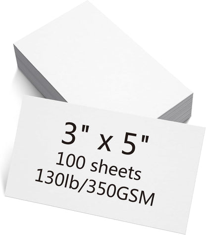 100 Sheets blank cardstock 2 x 3.5 In Heavy Weight business Card Stock 350gsm/130lb Learning Card, Note Card, Thank You Inserts, Gift Tags, Paper Crafts, Write, Draw, DIY (2X3.5 Inches)