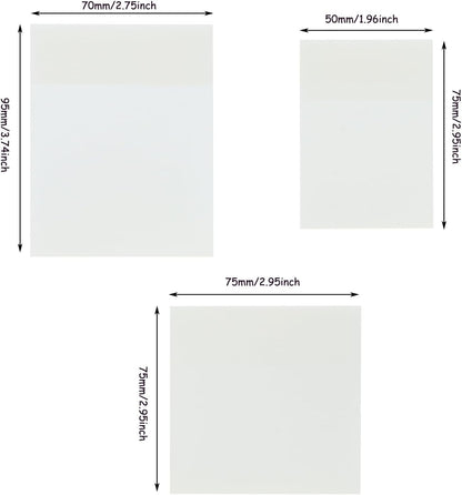 ONLYKXY 3Pack Mixed Size White Transparent Sticky Notes for Annotating,Rectangle Waterproof Clear Index Sticker Self-Stick Book Tabs 150 Sheets Soft PET Marker Memo Pad for Home Office College