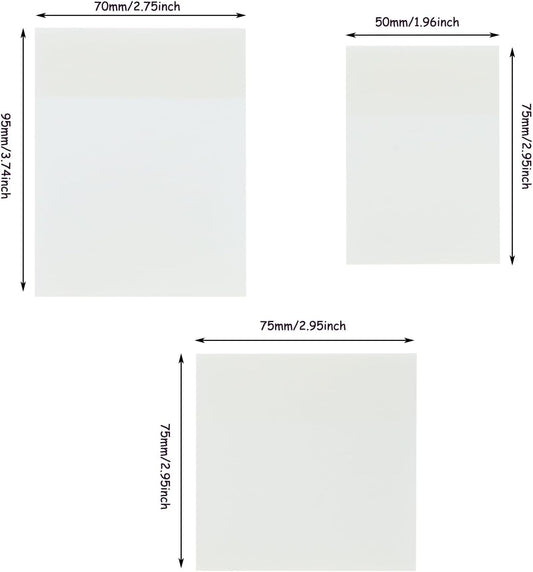 ONLYKXY 3Pack Mixed Size White Transparent Sticky Notes for Annotating,Rectangle Waterproof Clear Index Sticker Self-Stick Book Tabs 150 Sheets Soft PET Marker Memo Pad for Home Office College