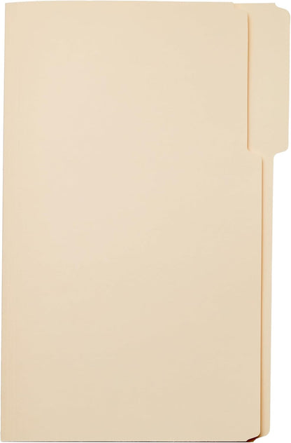 Amazon Basics Sturdy File Folders with Reinforced Tabs for Filing and Organization, 1/3-Cut Tab, Assorted Positions, Letter Size, 8.5x11 inches, Manila, 100-Pack