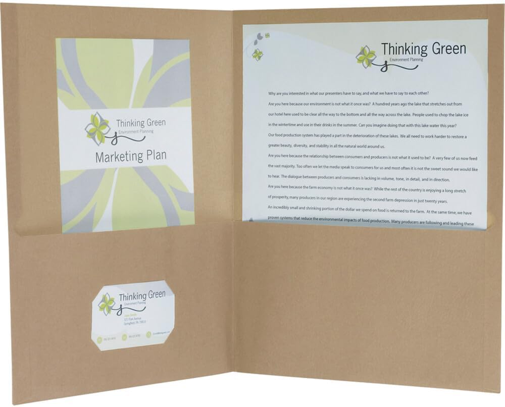 EarthWise by Oxford Two-Pocket Folders, Natural, Letter Size, 25 per Box, (78542)