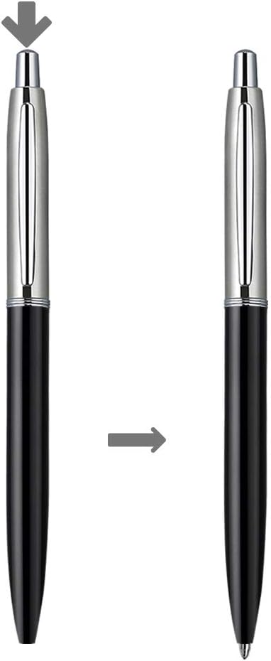 ChaoQ 3 Pcs Retractable Metal Ballpoint Pens, for Gift, Business, Office, 1.0mm Medium Point Black Ink, 6 Extras Replaceable Metal Refills - Stainess Steel