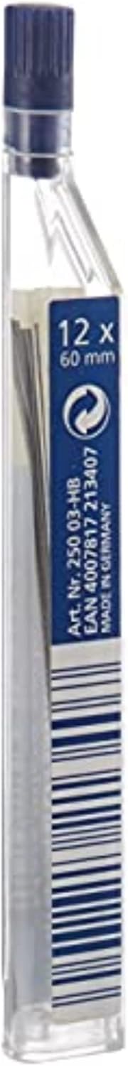 Staedtler Micro Mars Carbon Mechanical Pencil Lead, 0.3 mm, HB, 60 mm x 12 Leads (250 03 HB)