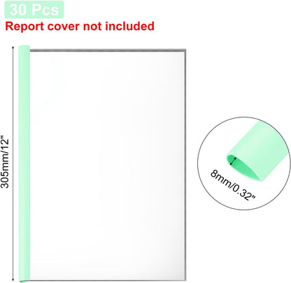 PATIKIL 30Pcs Binding Bars, 8mm Binding Bars Slide Grip 50 Sheets Capacity A4 Size Report Binder Teardrop Shape Presentation Binder for Report Cover Resume, White