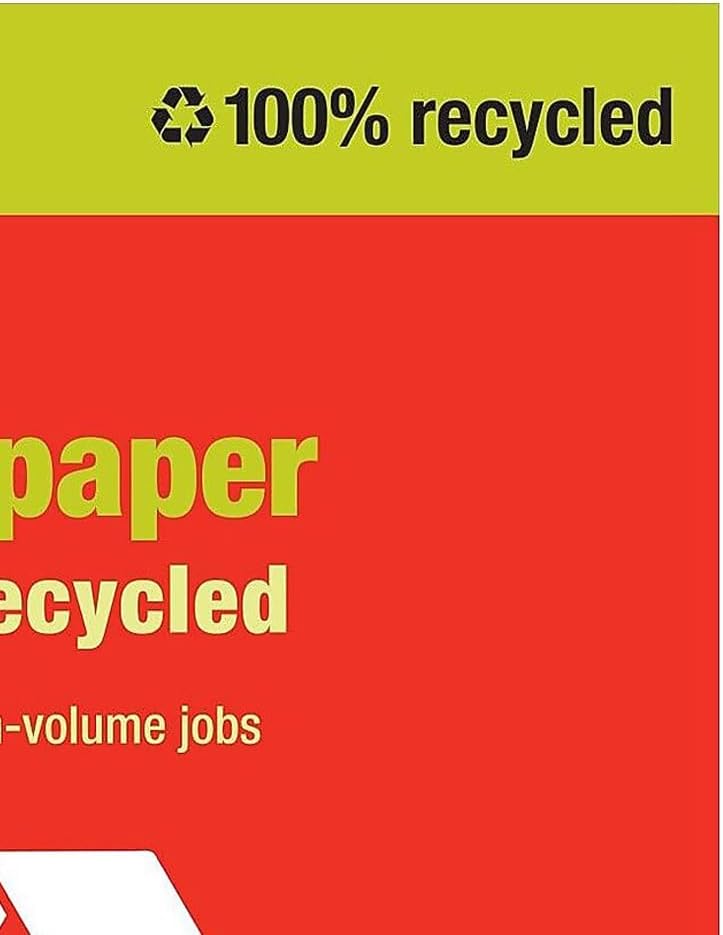 Staples 100% Recycled 8.5-Inch x 11-Inch Copy Paper 20 lbs 92B 500/Ream 10 Ream/Count, For Office, School & Home