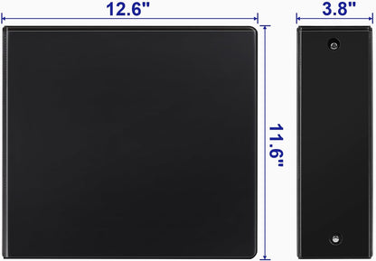 Comix Sturdy Round Ring Binder 3 inch with Clear View Cover, Holds 600 Sheets of US Letter Size Paper, 2 Pack (Black)