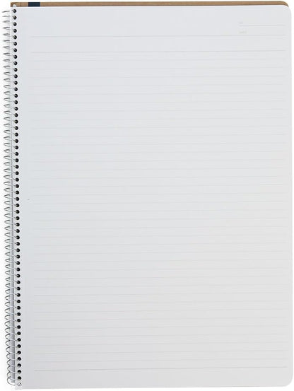 Maruman Spiral Note Basic Lined Notebook- A4, 11.69" x 8.98", 80 Sheets / 160 Pages, 6.5mm Narrow Ruled Journal, Perforated Pages & Wire-Bound to Lay Flat, Sturdy Kraft Cover, Made in Japan
