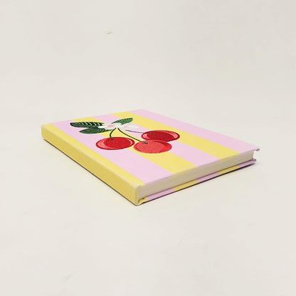 Lady Jayne Embroidered Canvas Hardcover Journal with 192 Lined Pages, 6” x 8.5” – Flower Market Poppy (83289)