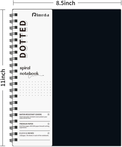 Large Lined Notebook Spiral Notebook 8.5" x 11"-4 Pack LINED Notebook 7mm Ruled Hardcover Notebook 120 Pages 100 GSM Thick Paper Notebook Hardcover Journal for School, Office,Study and Notes