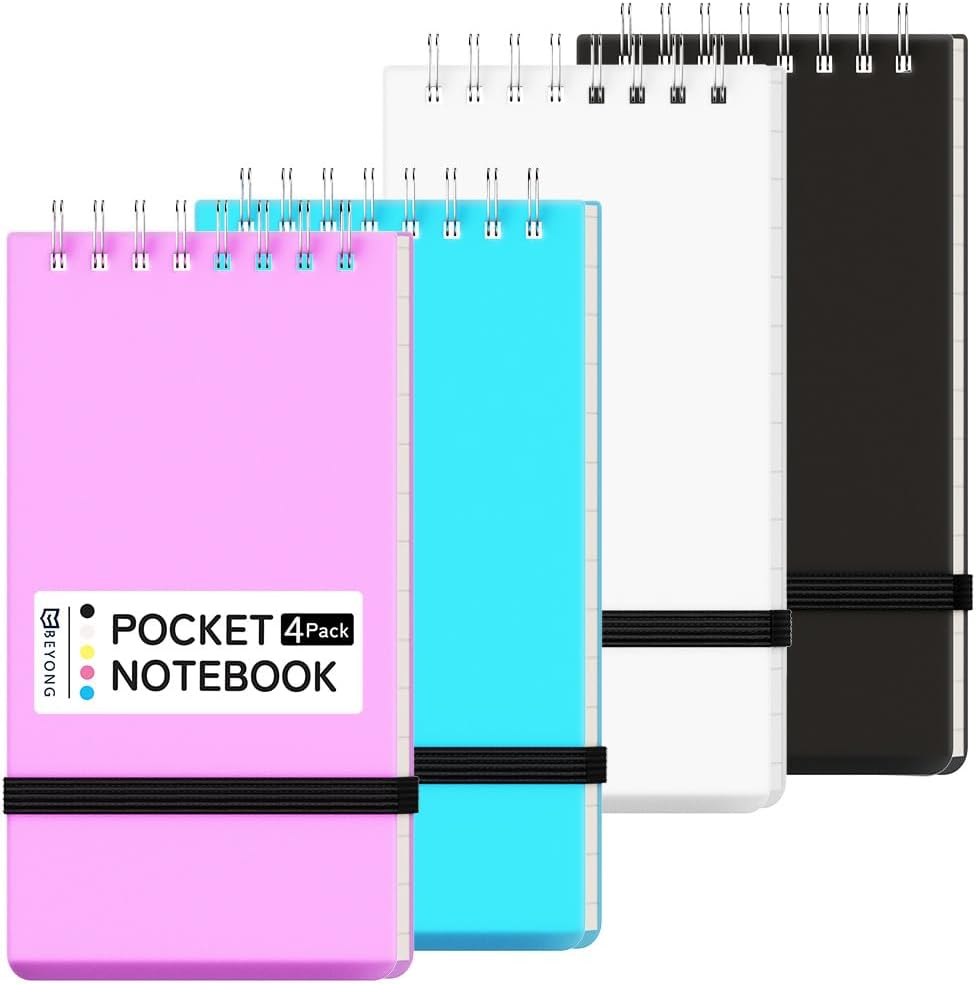 BEYONG Small Pocket Notebook Journal, Mini Notepad Spiral Notebooks Note Pads for Work School (Grayish Blue, 3x5)