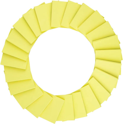 (24 Pads) Sticky Notes 3x3 in Yellow, Strong Adhesive, Clean Removal, Recyclable, Self-Stick Pads, Easy to Post for Home, Office, Notebook