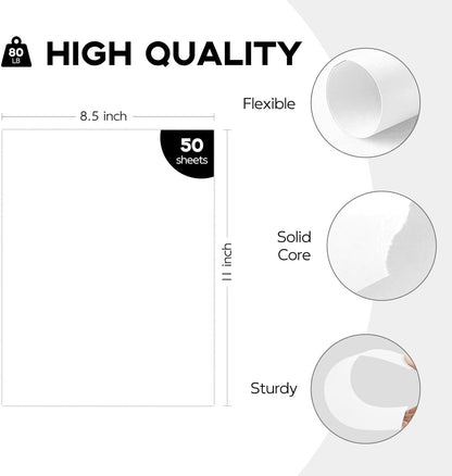 50 Sheets Cream Cardstock 8.5 x 11 Ivory Paper, Goefun Off White Card Stock Printer Paper for Cards Making, Office Printing, Wedding