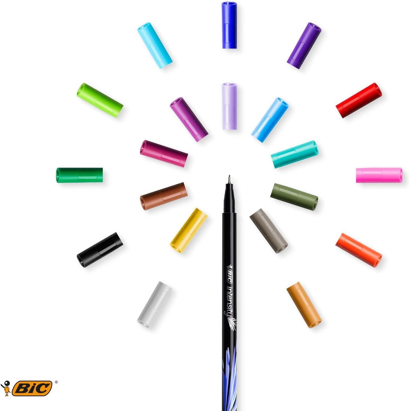 Bic Intensity 0.4 mm Fine Point Writing Felt Tip Pens (Pack of 12) 12 Black