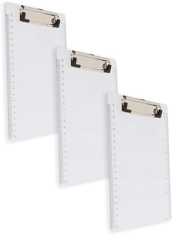 JAM PAPER Small Plastic Memo Clipboards with Low Profile Metal Clip - Mini (6 x 9) - Blue - Clip Board Sold Individually
