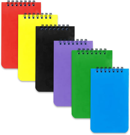 KTOJOY 6 Pack Pocket Notebook Small 3x5 Spiral Notepads With Lined Pages, Small Top Spiral Notebook Little Mini Memo Steno Note Pads for Outdoor Home Office College School